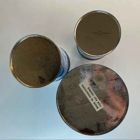 Vintage Country Kitschy Blue White Geese Nesting Tins Storage Canisters - Picture 6 of 6